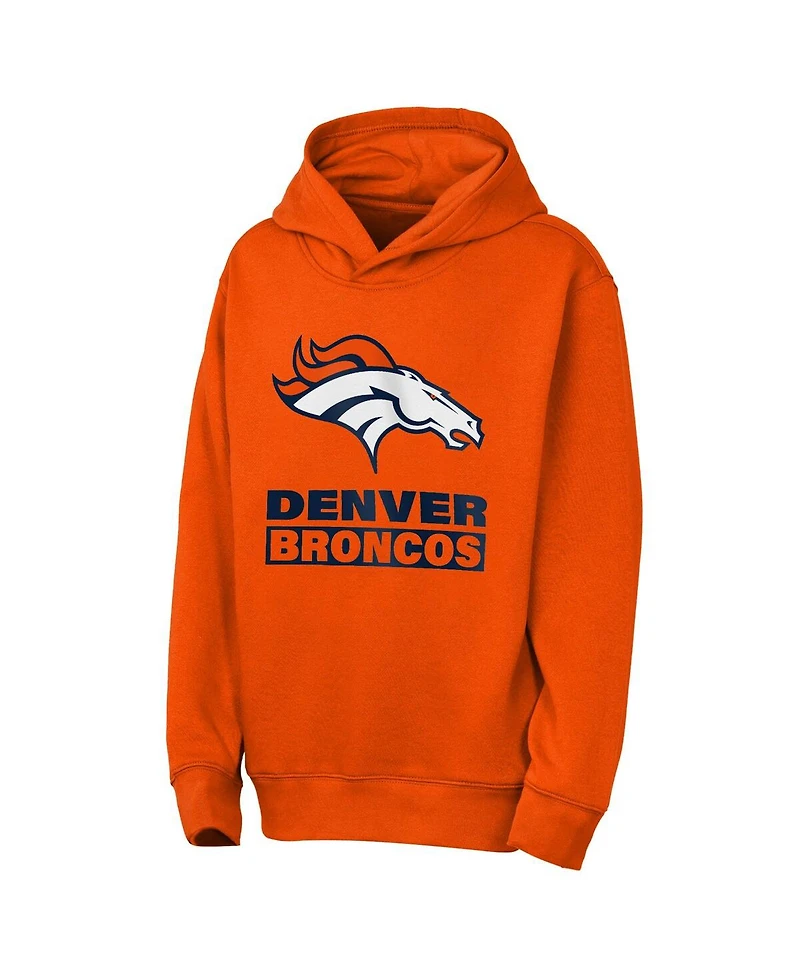 Outerstuff Big Boys and Girls Orange Denver Broncos Back to Basics Hoodie