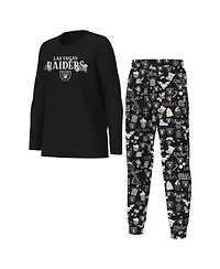 Outerstuff Big Boys and Girls Black Las Vegas Raiders Chestnut Holiday Sleep Set