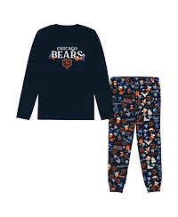 Outerstuff Preschool Navy Chicago Bears Chestnut Holiday Sleep Set