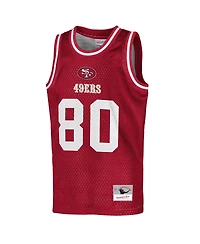 Mitchell & Ness Big Boys and Girls Jerry Rice Scarlet San Francisco 49ers Retired Player Nfl Basketball Fashion Jersey