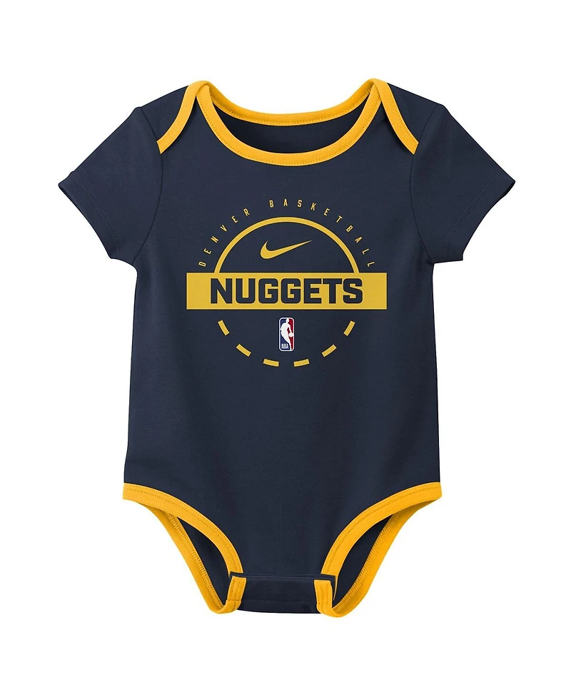 Nike Baby Boys and Girls 3-Piece Denver Nuggets Two-Piece Bodysuit Set
