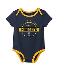 Nike Baby Boys and Girls 3-Piece Denver Nuggets Two-Piece Bodysuit Set