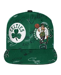 Outerstuff Big Boys and Girls Kelly Green Boston Celtics Street Hooper Allover Print Snapback Hat