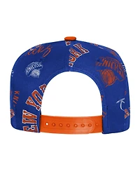 Outerstuff Big Boys and Girls Blue New York Knicks Street Hooper Allover Print Snapback Hat