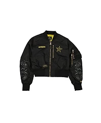 New Era x Alpha Women's Industries Black Dallas Cowboys Full-Zip Crop Jacket