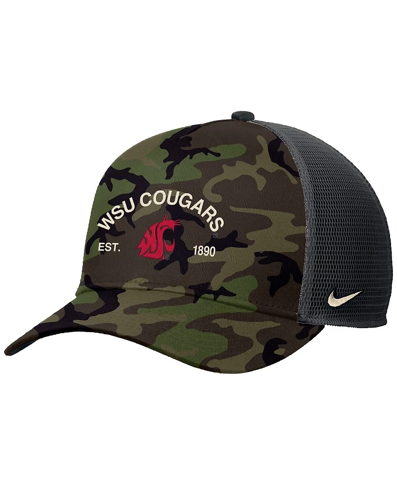 Nike Men's Camo Washington State Cougars 2025 Military Appreciation Rise Adjustable Trucker Hat