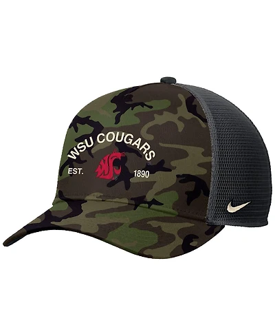 Nike Men's Camo Washington State Cougars 2025 Military Appreciation Rise Adjustable Trucker Hat