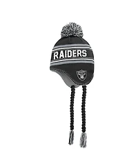 Outerstuff Big Boys and Girls Black Las Vegas Raiders Jacquard Tassel with Pom Knit Hat