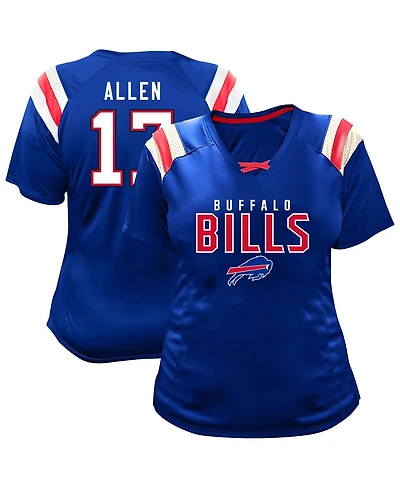 Fanatics Women's Josh Allen Royal Buffalo Bills Plus Name Number Raglan Lace V-Neck T-Shirt