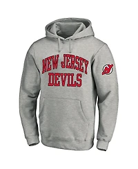 Fanatics Men's Heather Gray New Jersey Devils Big & Tall Fleece Pullover Hoodie