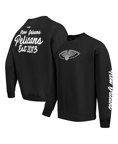 Pro Standard Men's Black New Orleans Pelicans Paint the City Drop Shoulder Sweatshirt