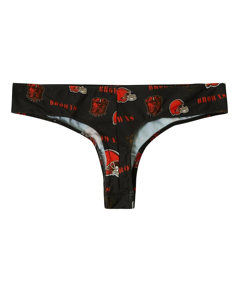 Concepts Sport Women's Brown Cleveland Browns Mosaic All Over Print Thong