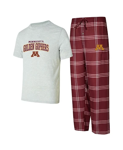 Concepts Sport Men's 2-Piece Maroon/Gray Minnesota Golden Gophers Top and Pants Sleep Set