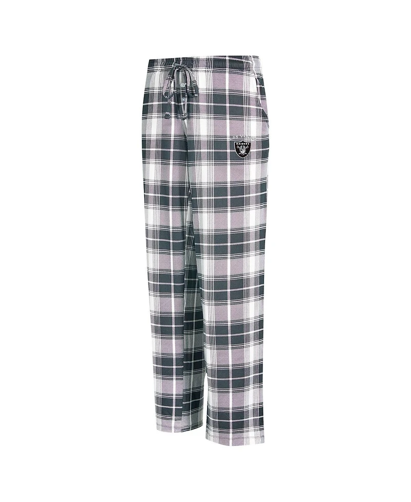 Concepts Sport Women's Black Las Vegas Raiders Ashford Plaid Knit Pants