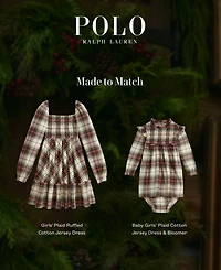 Polo Ralph Lauren Girls 2T-6X Plaid Pattern Ruffled Dress