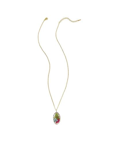 Uncommon Goods Real Flower Resin Mother and Daughter Pendant Necklace