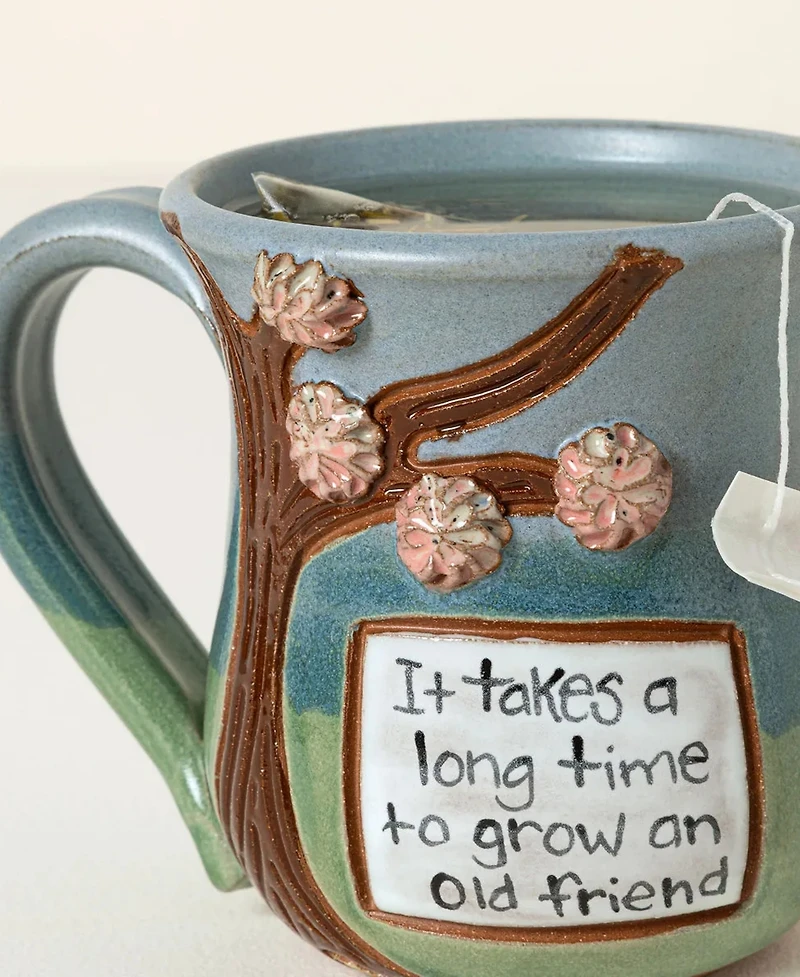 Uncommon Goods Old Friends Handmade Stoneware Mug