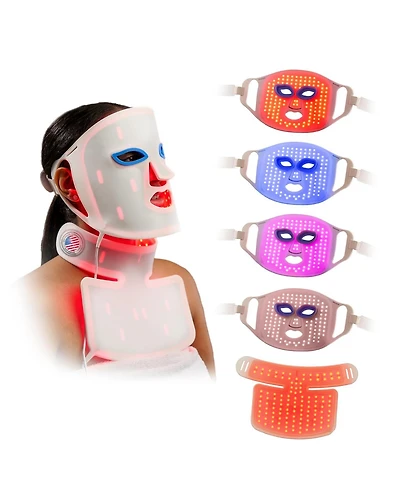LifePro Red Light Therapy Face Mask with Neck Coverage - 3-Color Led Light Therapy for Skin Care at Home