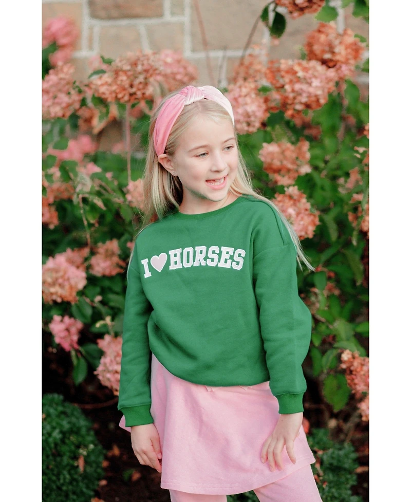 Bits & Bows Baby Girls I Heart Horses Sweatshirt