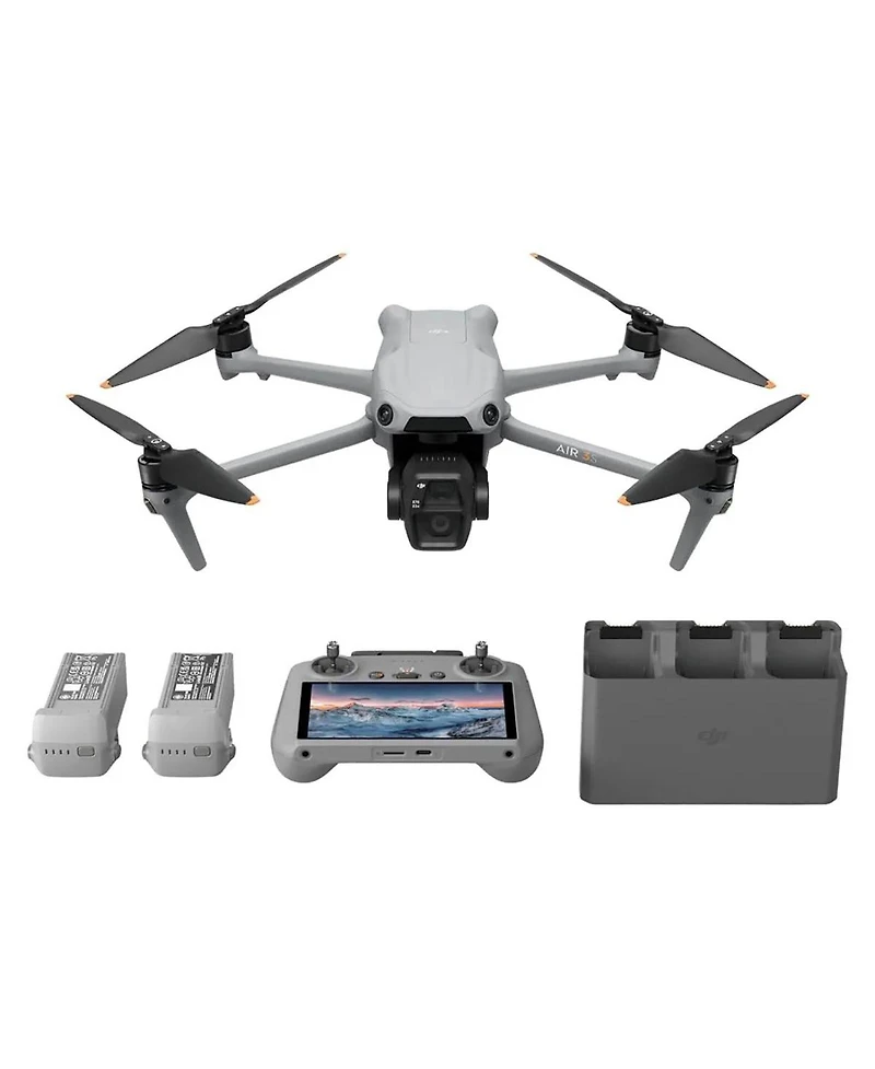 Dji Air 3S Drone Fly More Combo with Rc 2 Remote Controller, Bundle with 128GB Memory Card, Strobe Light, Multi Card Reader, Landing Pad Pro.
