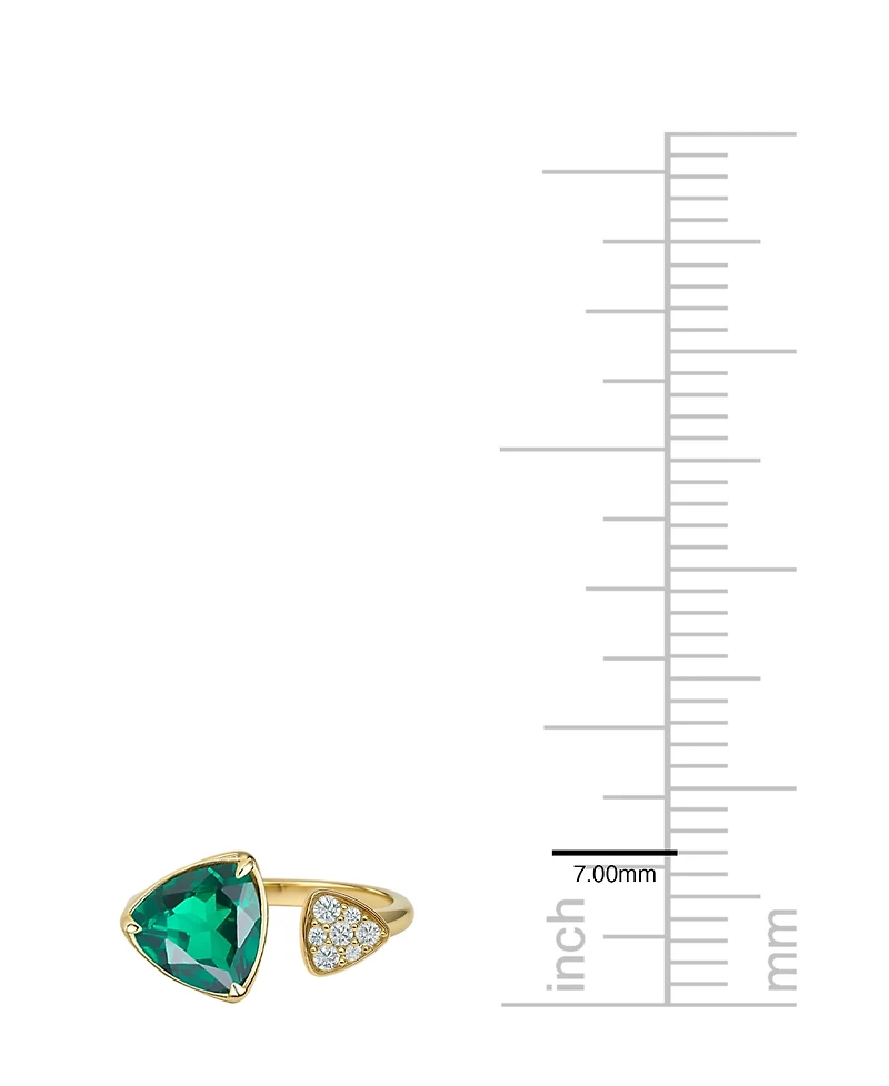 Macy's Lab-Grown Emerald (1/2 ct. t.w.) & White Sapphire (1/20 Ring 14k Gold Over Sterling Silver (also Ruby)