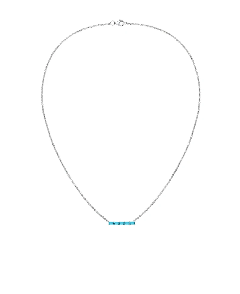 Macy's Lab-Grown Sapphire (5/8 ct. t.w.) Necklace Sterling Silver (also Multi-Stone)