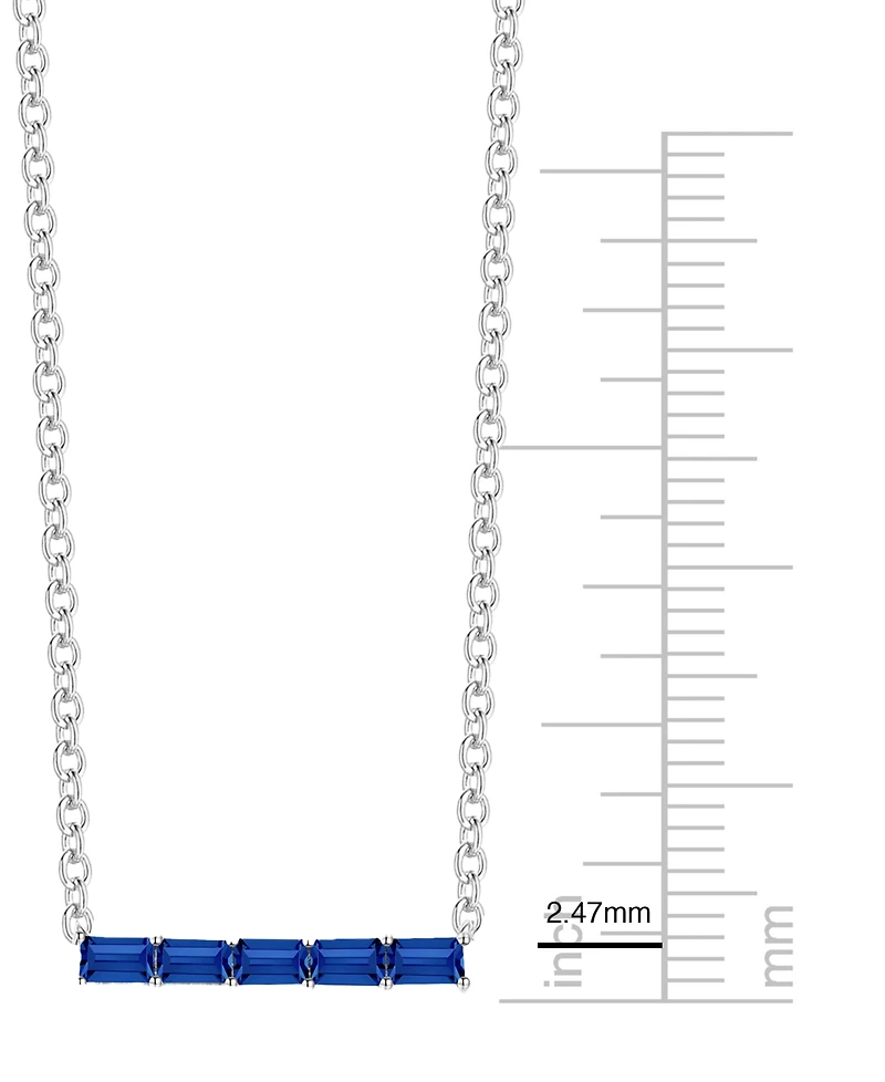 Macy's Lab-Grown Sapphire (5/8 ct. t.w.) Necklace in Sterling Silver (also in Multi-Stone)