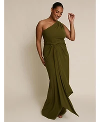 Six Stories Women's One Shoulder Drape Stretch Bridesmaid Dress