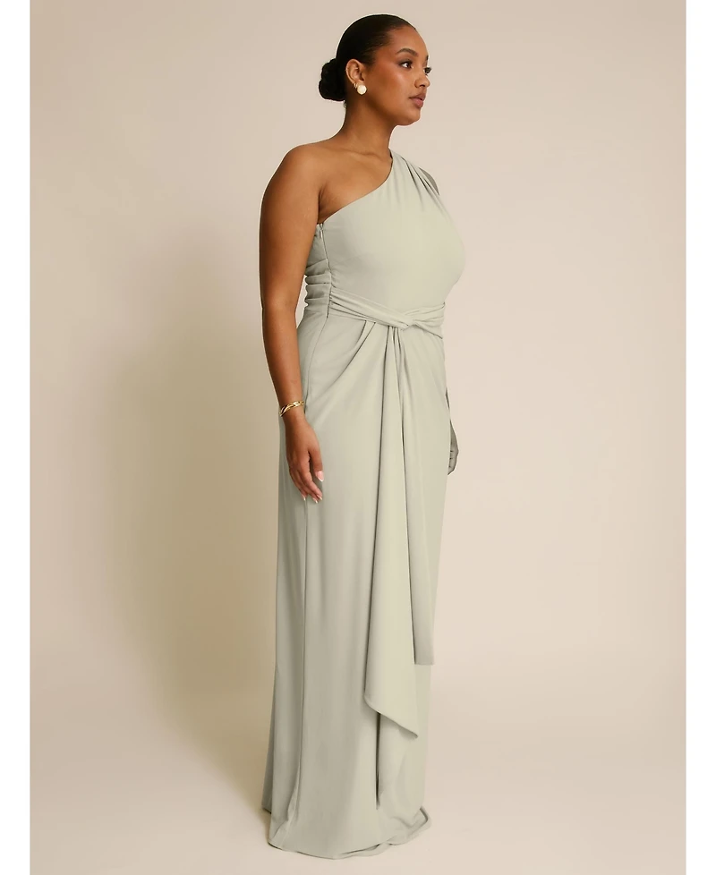 Six Stories Women's One Shoulder Drape Stretch Bridesmaid Dress