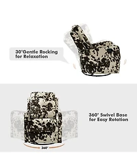 Hulala Home Arlette Transitional Swivel Recliner with Metal Base