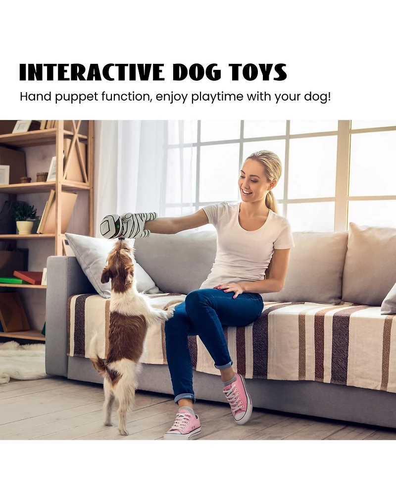 Nocciola 9-in-1 Zombie Plush Squeaky Dog Toys, Mummy Toys, Stimulating Puzzle Toy with 8 Organ-Shaped Plush Toys, Halloween gift, Stuffed Toys for Sma