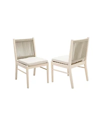 Streamdale Furniture Cordoba Acacia Wood Dining Chair With Water-Repellent Fabric