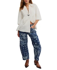 Free People Women's Willow Collarless Top