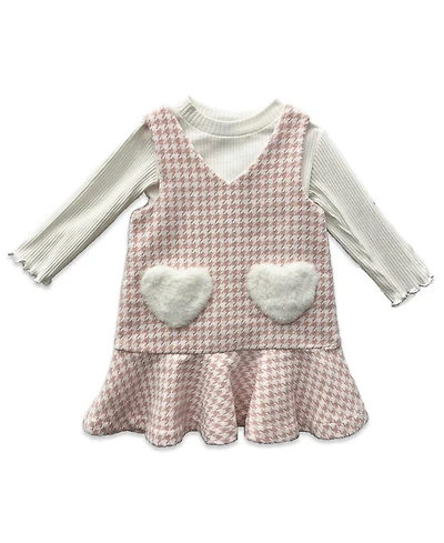 Blueberi Boulevard Baby Girls Mock Neck T-Shirt and Long-Sleeve Jumper, 2-Piece Set