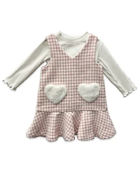 Blueberi Boulevard Baby Girls Mock Neck T-Shirt and Long-Sleeve Jumper, 2-Piece Set