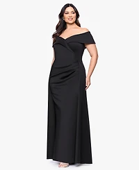 Xscape Plus Off The Shoulder Long Dress