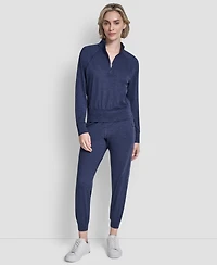 Dkny Women's Space Dye Half-Zip Top