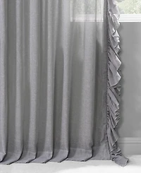 Half Price Drapes Ruffled Faux Linen Sheer Curtain