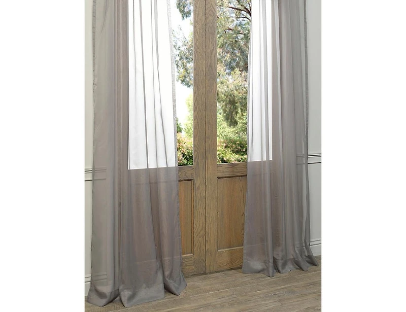 Half Price Drapes Solid Off White Sheer Curtain Pair (2 Panels