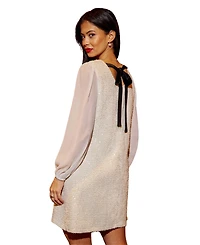 Yumi Women's Women'sSequin Tunic Dress With Tie Back