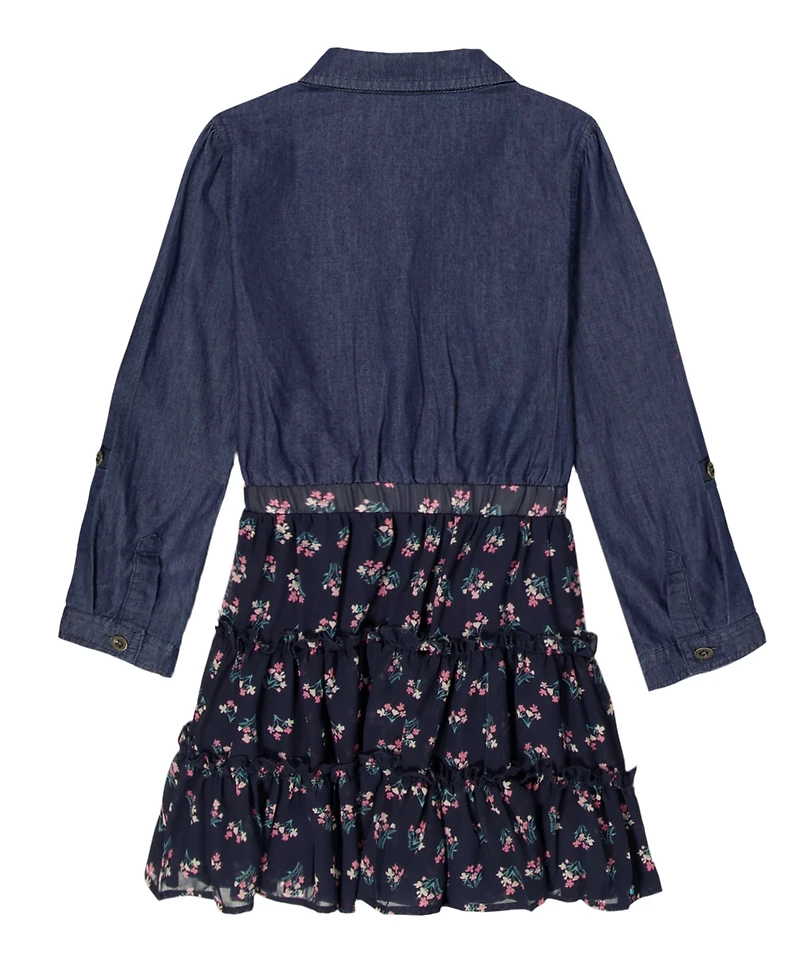 Calvin Klein Girls 4-6X Long-Sleeve Shirt Dress