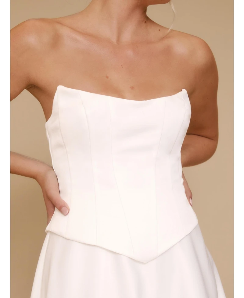 Six Stories Women's Bandeau Satin Corset Dress