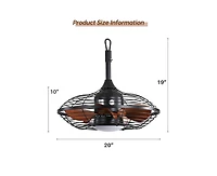 Sofucor 20-inch Modern Black 5-Blade Flush Mount Ceiling Fan with Remote control and timing functions