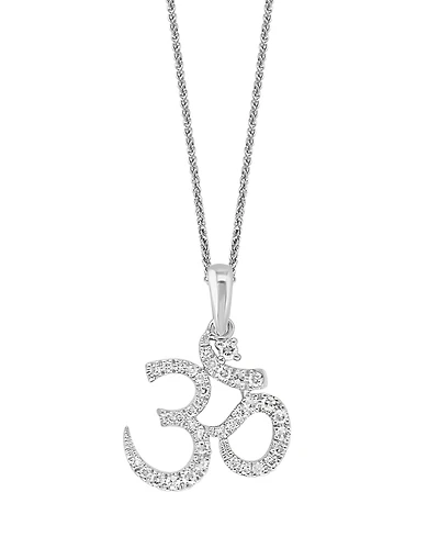 Diamond Om 18" Pendant Necklace (1/6 ct. t.w.) in 14k White or Yellow Gold