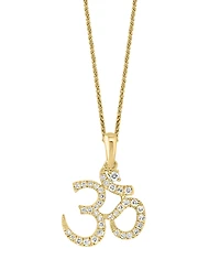 Diamond Om 18" Pendant Necklace (1/6 ct. t.w.) in 14k White or Yellow Gold
