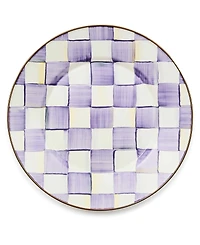 MacKenzie-Childs Violet Check Handmade Dinner Plate