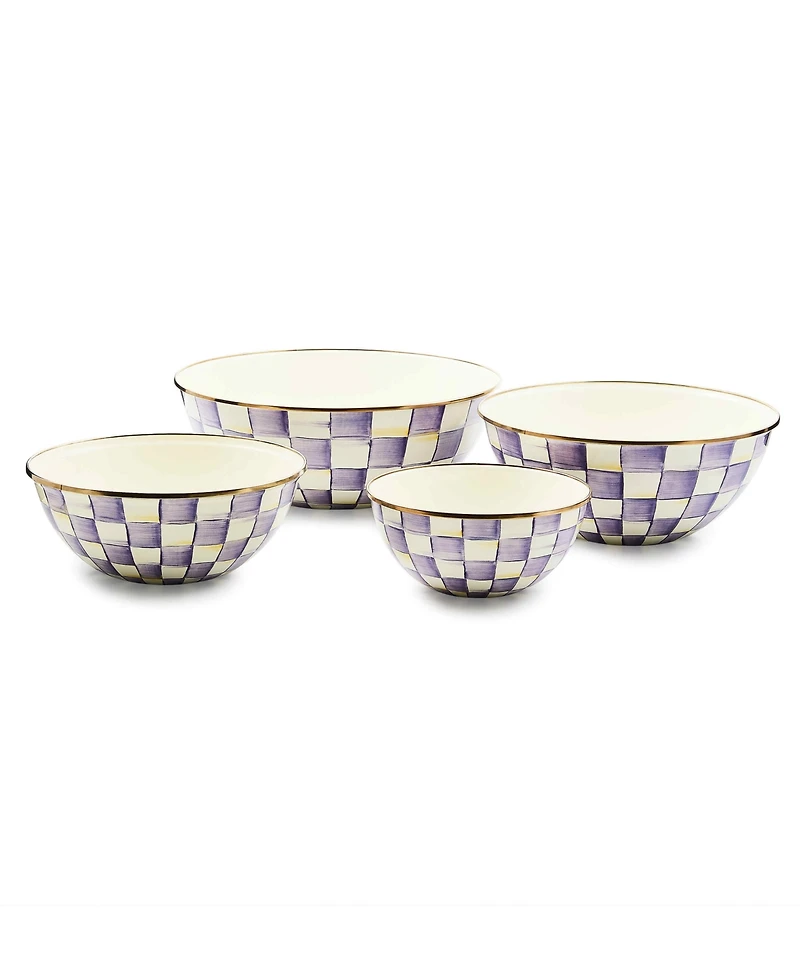 MacKenzie-Childs Violet Check Extra Large Everyday Bowl