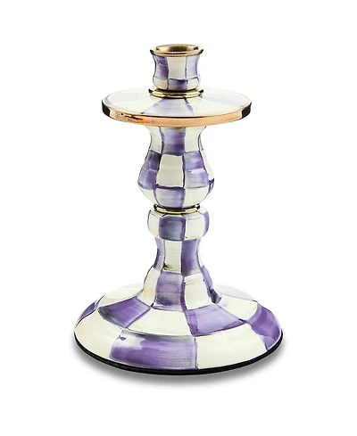 MacKenzie-Childs Violet Check Small Candlestick