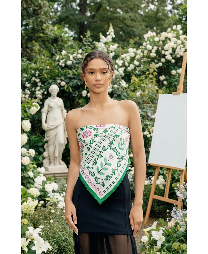 Jessie Zhao New York Ivy Parterre Double Sided Silk Scarf