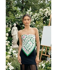 Jessie Zhao New York Ivy Parterre Double Sided Silk Scarf